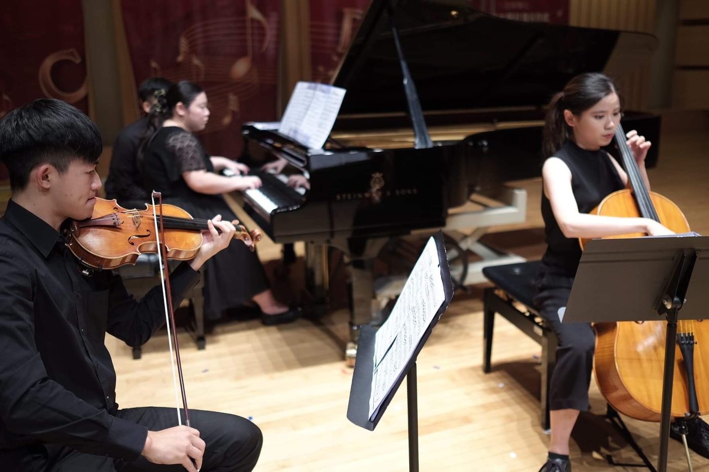 Chamber music performance with violin and piano